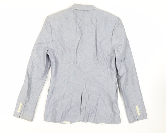 Topman Mens Blue Cotton Jacket Blazer Size 36 Regular