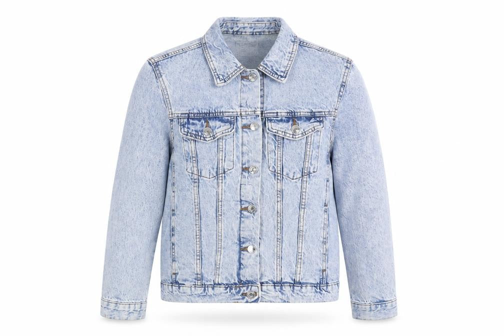Denim & Co. Womens Blue Jacket Size 12 Button