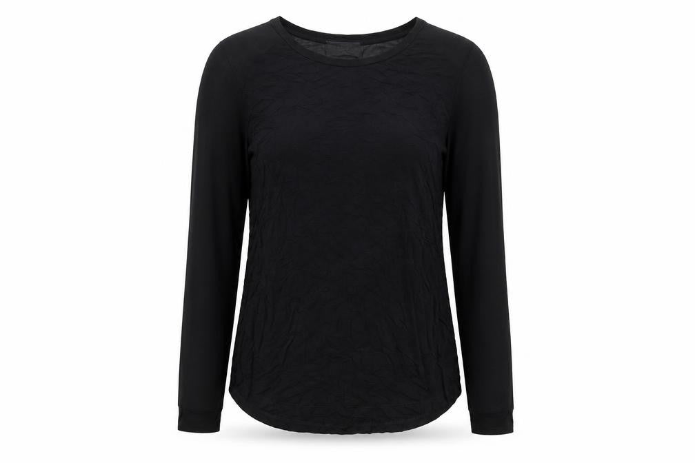 Next Womens Black Viscose Basic Blouse Size 12 Round Neck