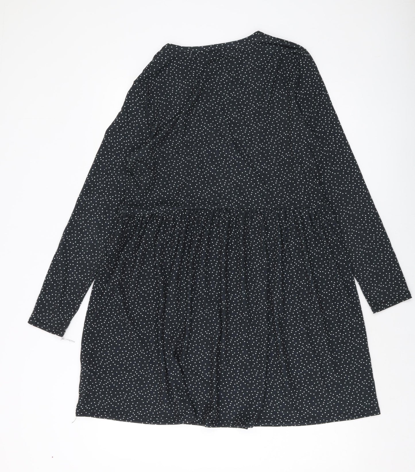 New Look Womens Grey Polka Dot Polyester A-Line Size 14 Round Neck Pullover