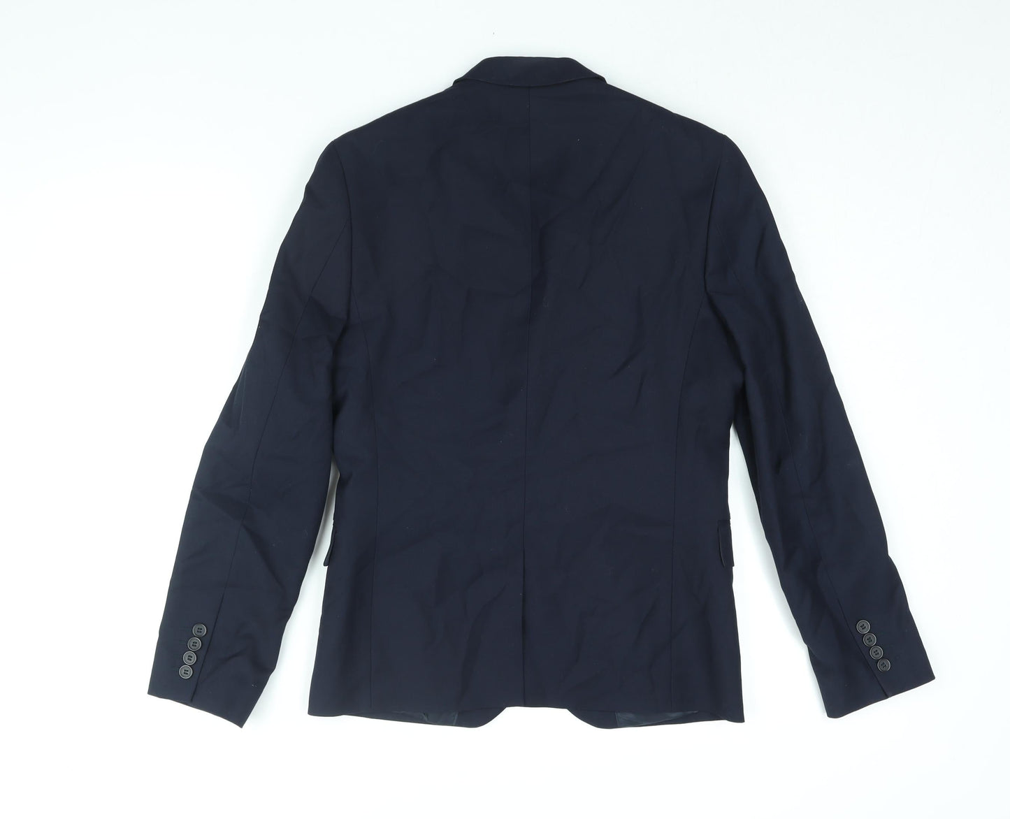 H&M Mens Blue Polyester Jacket Suit Jacket Size 34 Regular