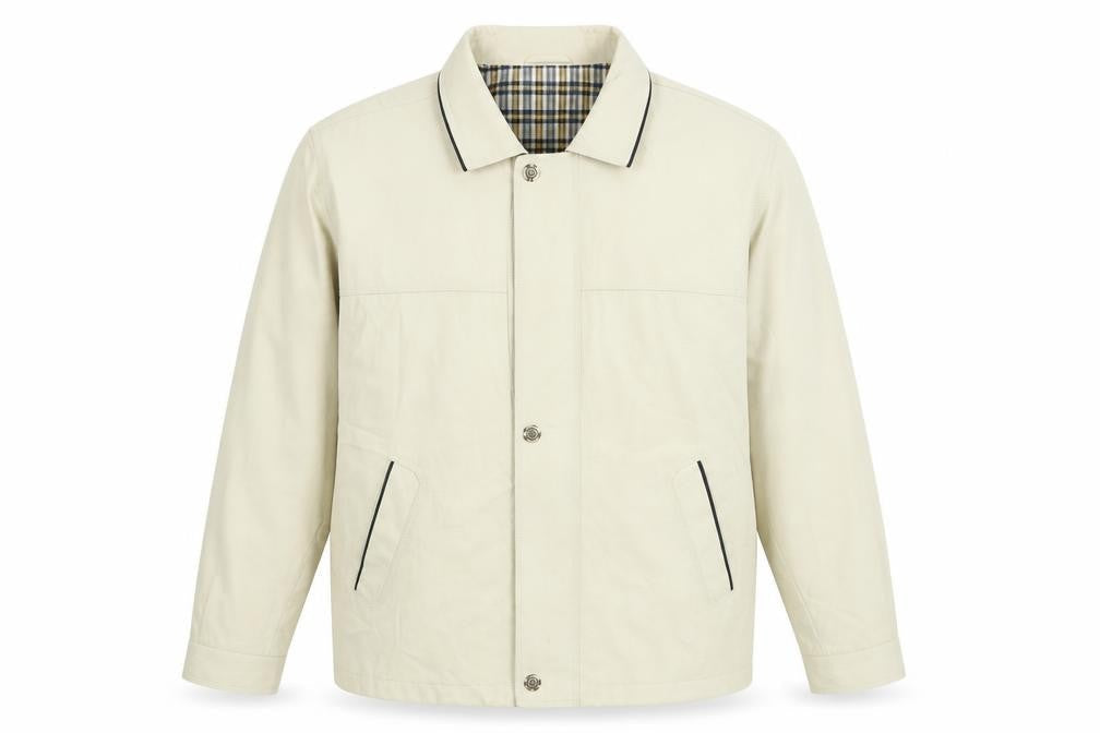 Essentials Mens Beige Jacket Size XL Zip - Vintage