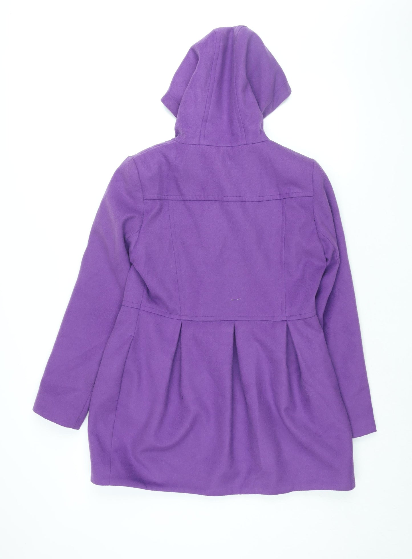 Select Womens Purple Pea Coat Coat Size 12 Toggle - Pleated