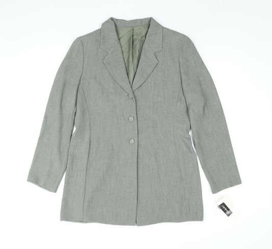 Berkertex Womens Grey Jacket Size 12 Button