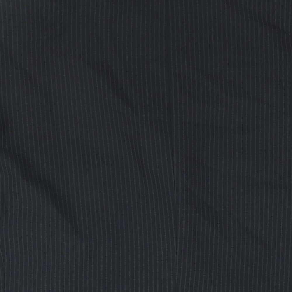 Marks and Spencer Mens Black Striped Polyester Jacket Suit Jacket Size 44 Regular