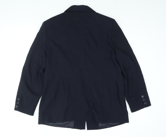 Bianca Womens Blue Jacket Size 18 Button