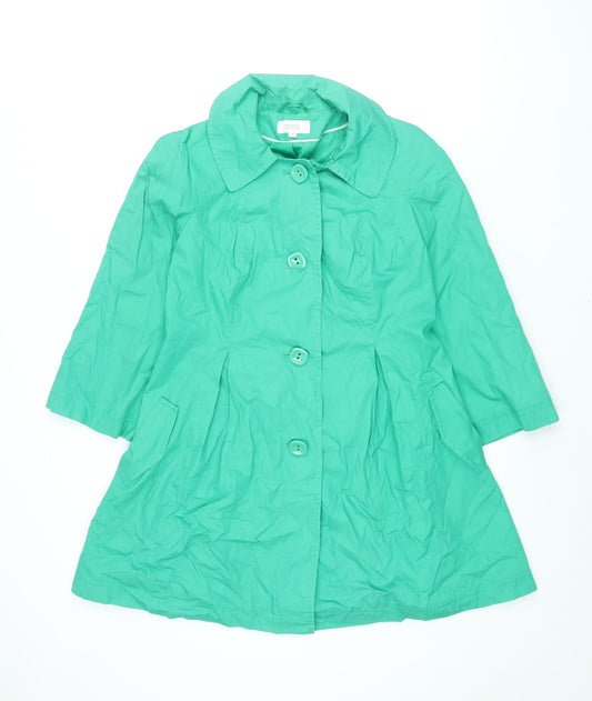 Marks and Spencer Womens Green Pea Coat Coat Size 10 Button