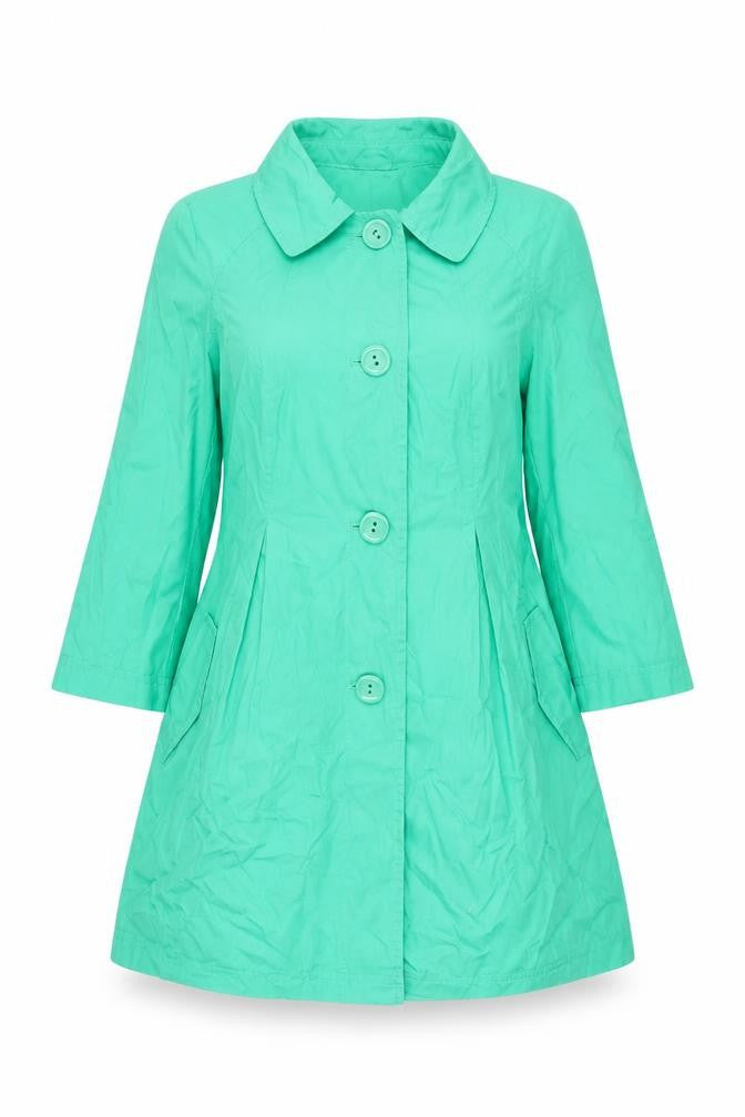 Marks & Spencer Womens Green Pea Coat Coat Size 10 Button