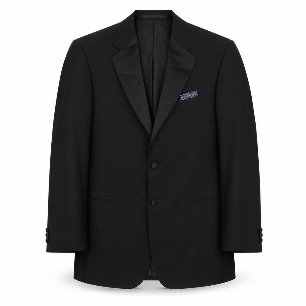 Marks and Spencer Mens Black Polyester Tuxedo Suit Jacket Size 38 Regular - Satin Lapel