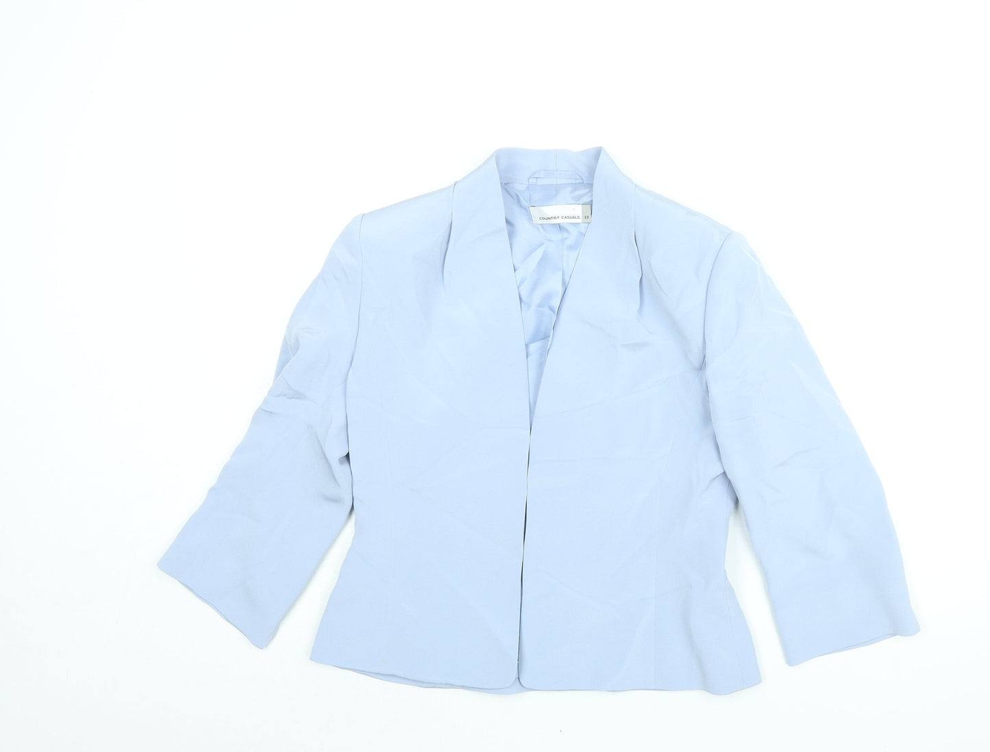 Country Casuals Womens Blue Jacket Size 10 Hook & Eye