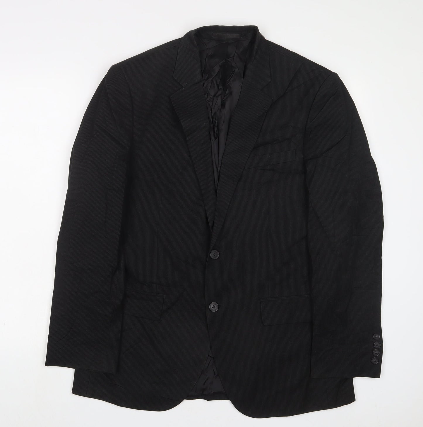 French Connection Mens Black Polyester Jacket Suit Jacket Size 40 Regular