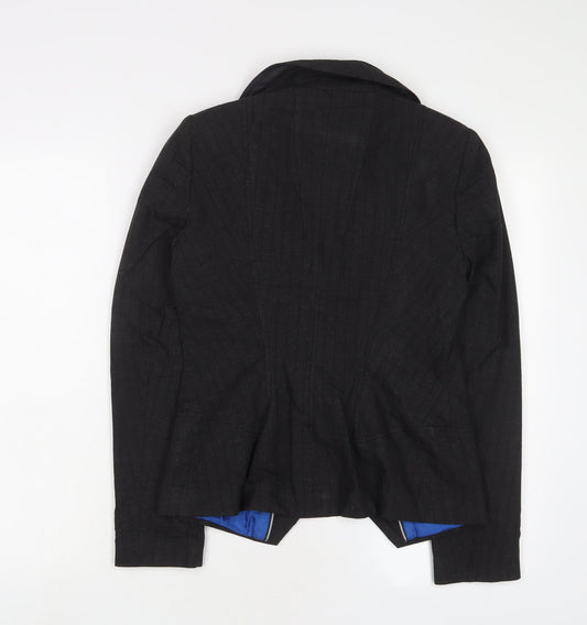 NEXT Womens Grey Striped Jacket Blazer Size 8 Button