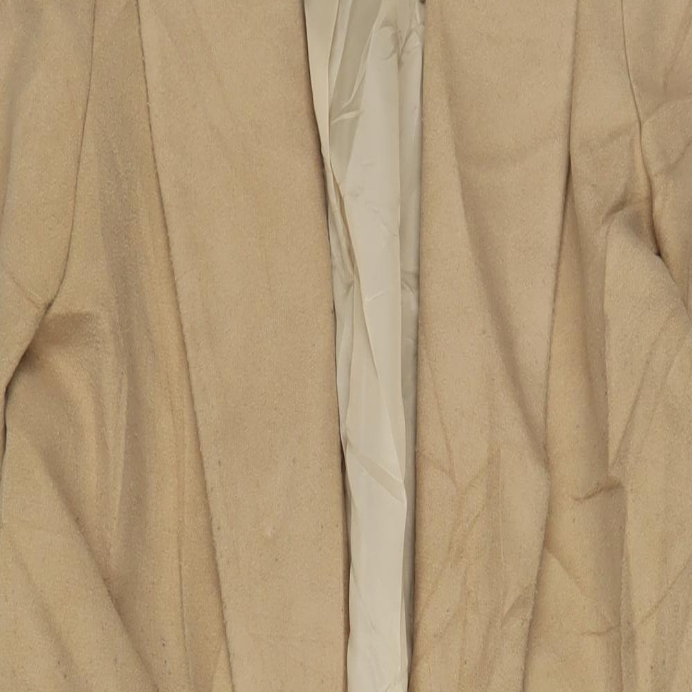 Topshop Womens Brown Overcoat Coat Size 8 Button - Belted