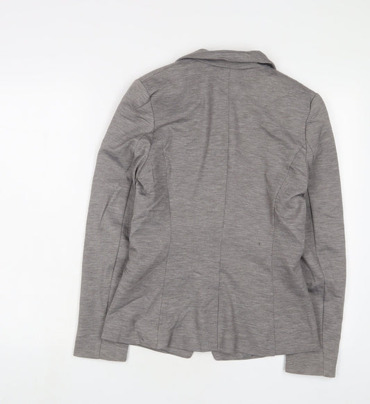 H&M Womens Grey Jacket Blazer Size 8 Button