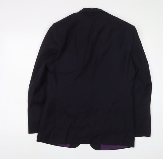 Paul Costelloe Mens Blue Wool Jacket Suit Jacket Size 40 Regular