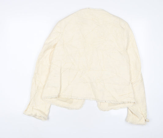 Marks and Spencer Womens Beige Jacket Blazer Size 12 Hook & Eye