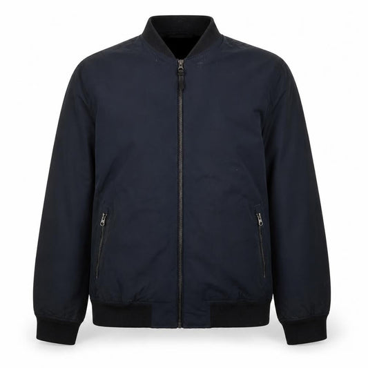Front view of Red Herring men’s blue jacket, size XL, zip