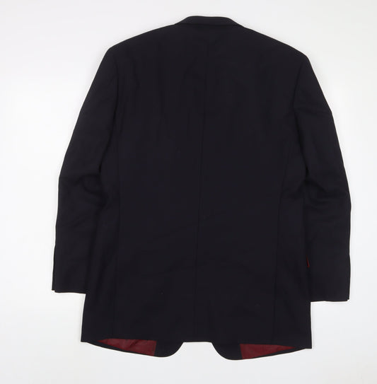 Skopes Mens Blue Wool Jacket Suit Jacket Size 38 Regular