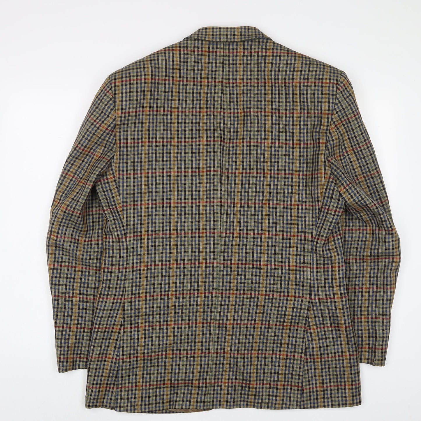 Chatsworth Mens Multicoloured Plaid Wool Jacket Suit Jacket Size 40 Regular