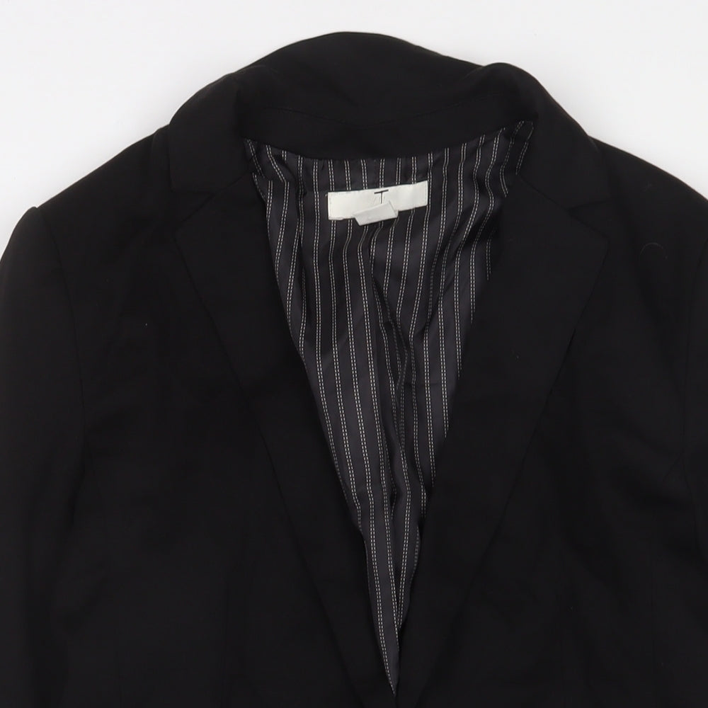 H&M Womens Black Jacket Blazer Size 12 Button