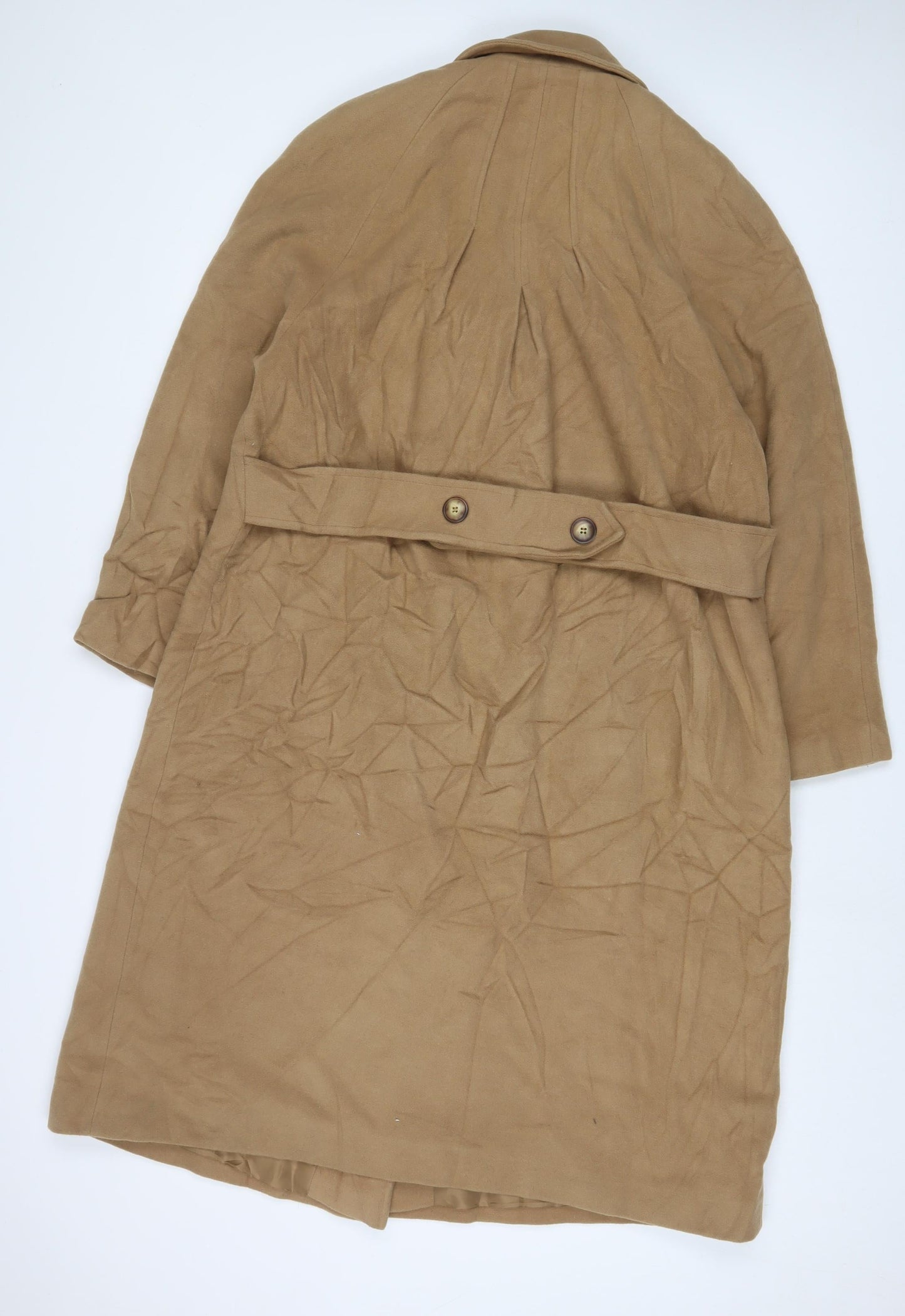 Classic Womens Brown Overcoat Coat Size 16 Button