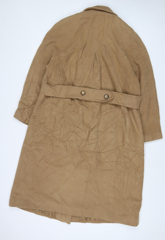 Classic Womens Brown Overcoat Coat Size 16 Button