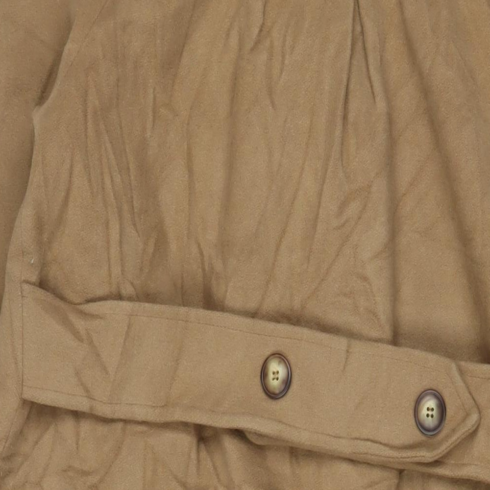Classic Womens Brown Overcoat Coat Size 16 Button