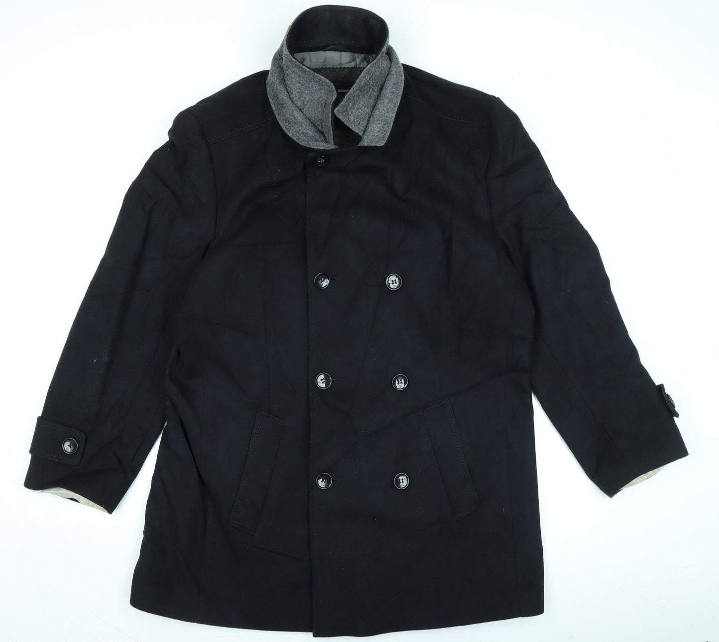 SP Mens Blue Overcoat Coat Size XL Zip