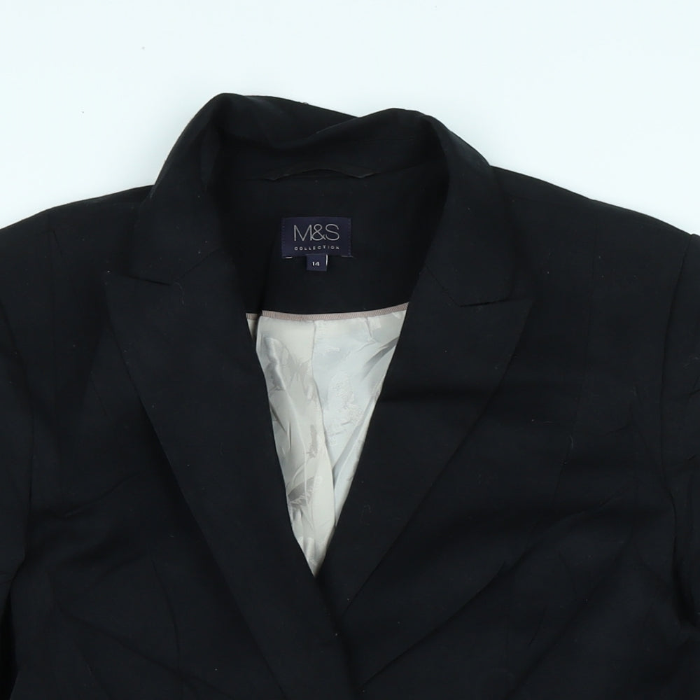 Marks and Spencer Womens Black Jacket Size 14 Button