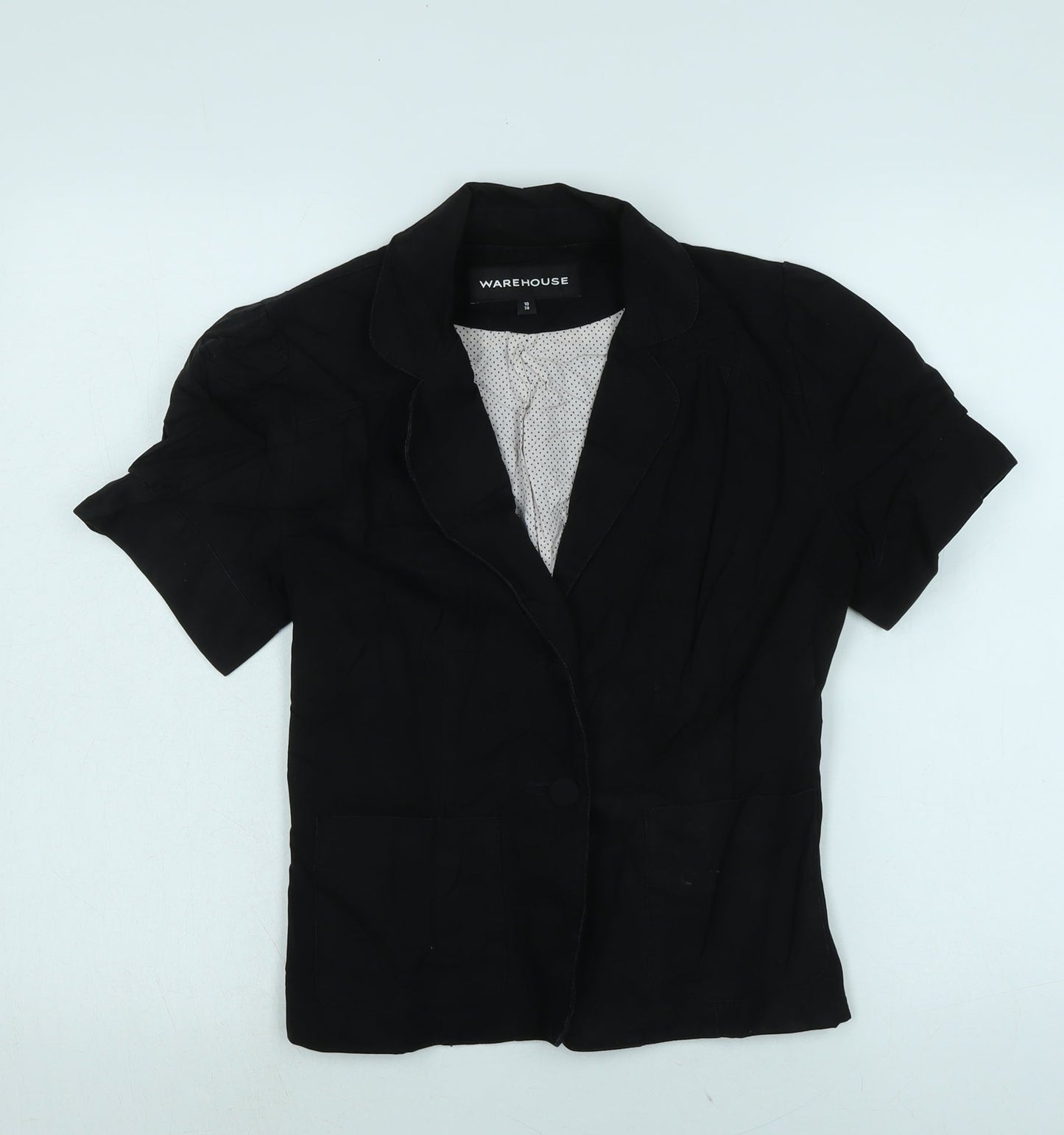Warehouse Womens Black Jacket Size 10 Button