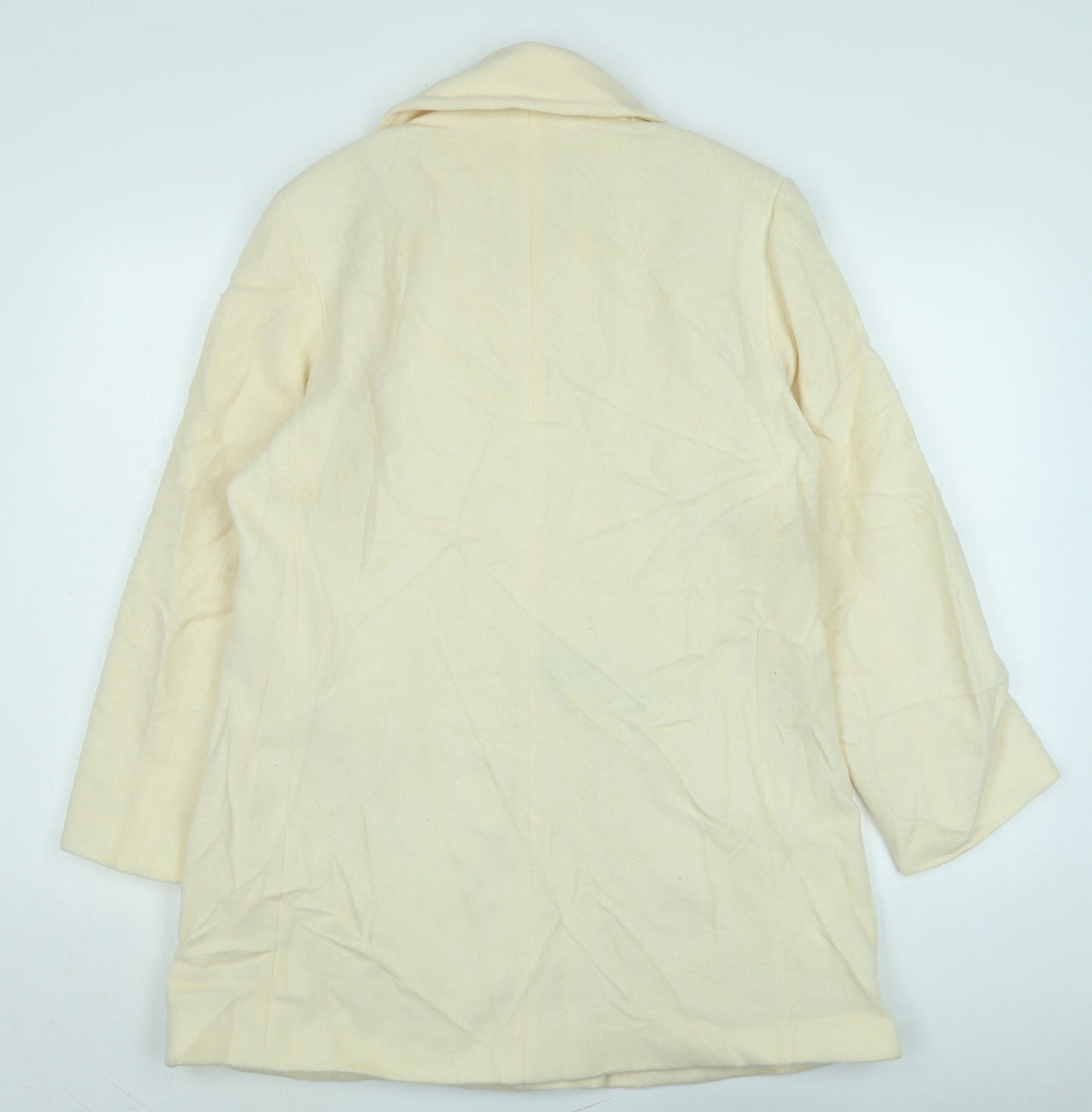 Marks and Spencer Womens Ivory Overcoat Coat Size L Button