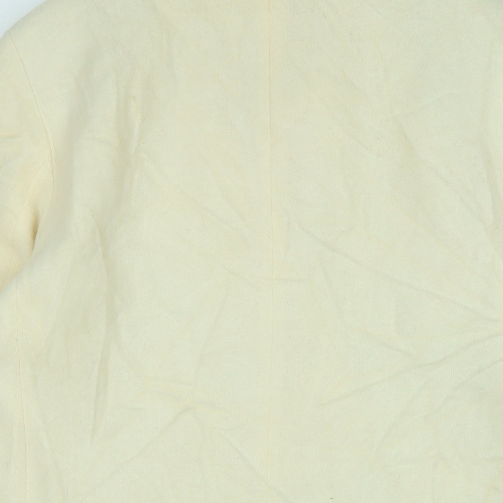Marks and Spencer Womens Ivory Overcoat Coat Size L Button
