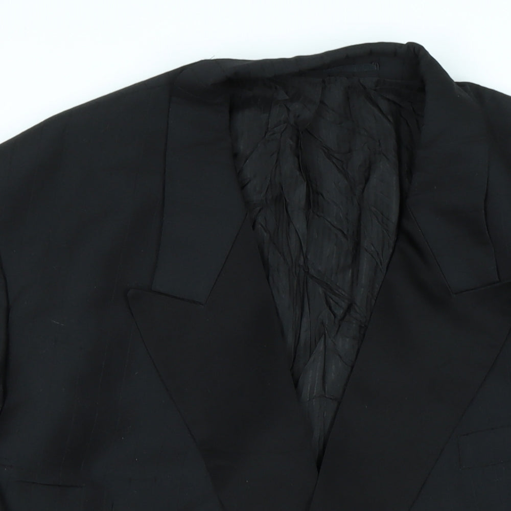 VARTERS Mens Black Wool Tuxedo Suit Jacket Size 34 Regular
