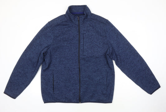 Lands End Mens Blue Herringbone Jacket Size L