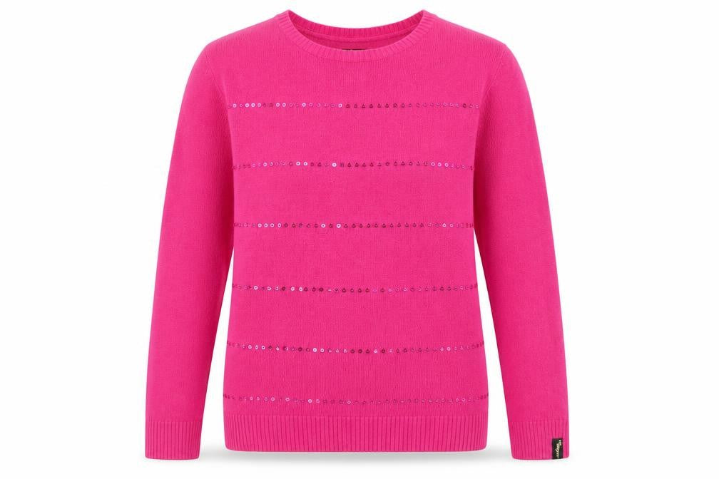 Golddigga Girls Pink Round Neck Acrylic Pullover Jumper Size 13 Years - Sequined detail