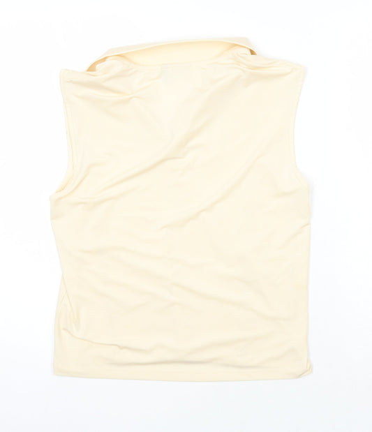 ASOS Womens Ivory Polyester Basic T-Shirt Size M Collared