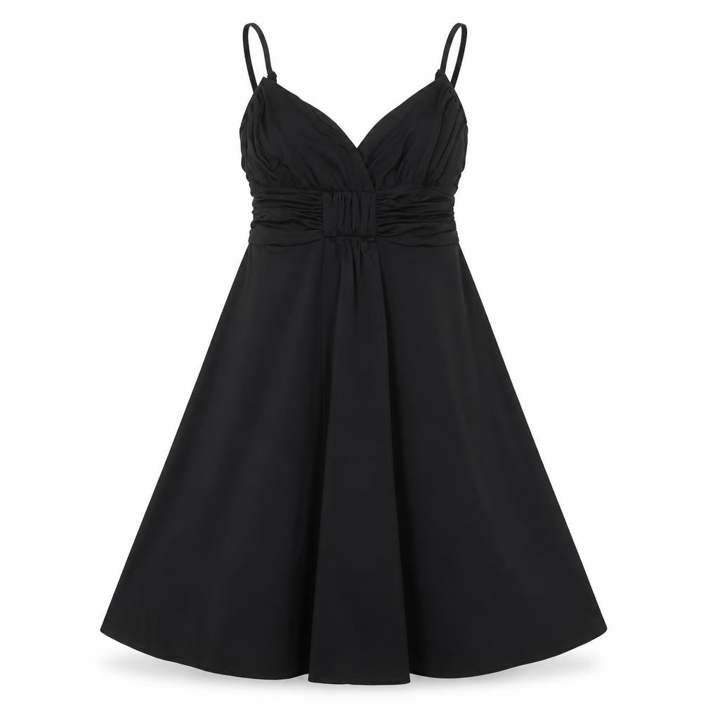 Front view of Principles women’s black houndstooth polyester a-line, size UK 6, sweetheart