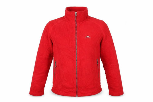 Front view of McKingley men’s red jacket, size 40, zip