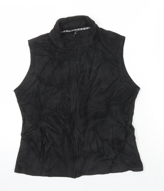 M&S Womens Black Gilet Waistcoat Size 12 Zip