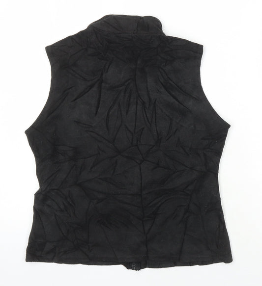 M&S Womens Black Gilet Waistcoat Size 12 Zip