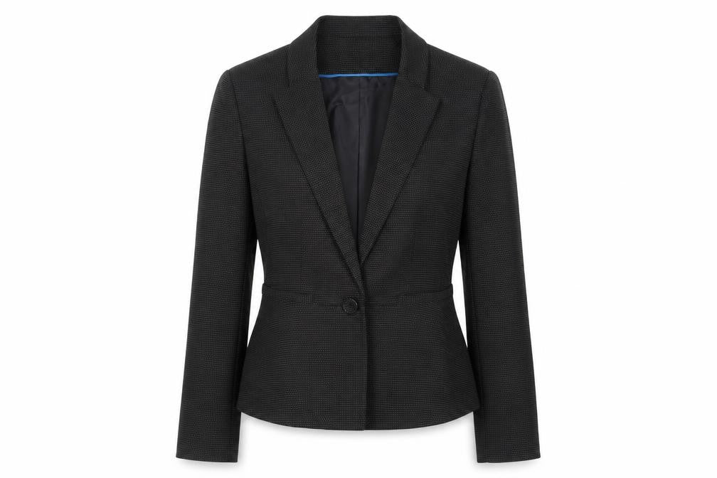 Linea Womens Black Polka Dot Jacket Blazer Size 10 Button