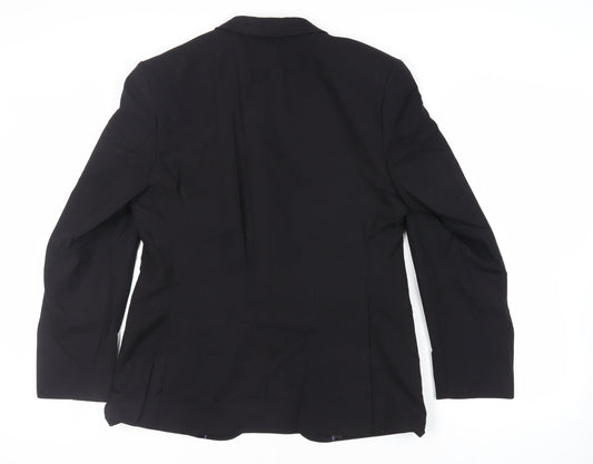 Autograph Mens Black Wool Jacket Suit Jacket Size 40 Regular