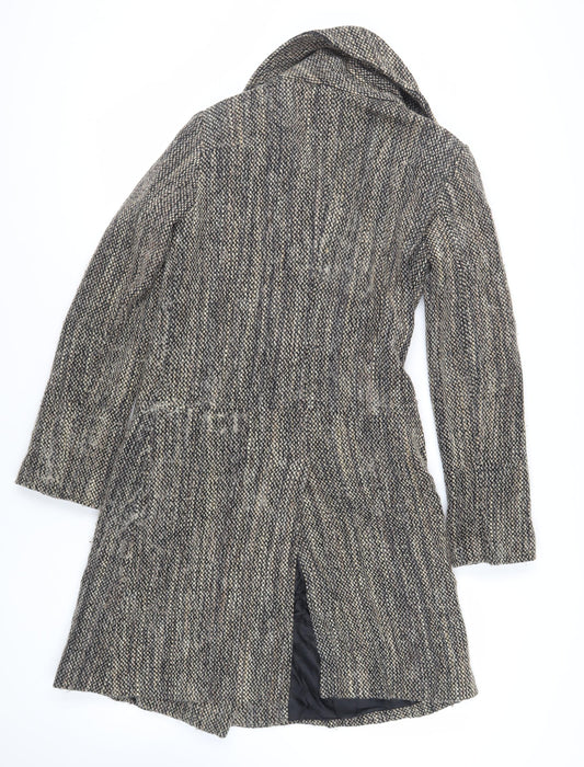 Great Plains London Womens Grey Overcoat Coat Size XS Button