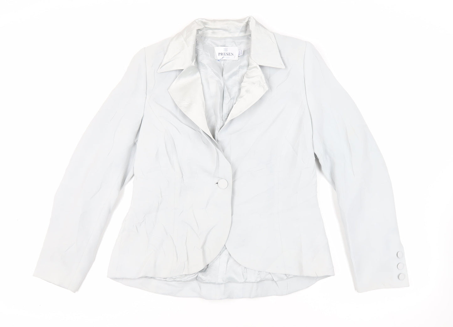Presen De Luxe Womens Blue Jacket Blazer Size 12 Button