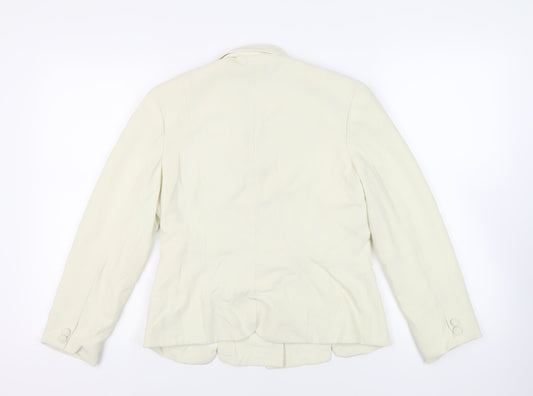 Gina Rossi Womens Ivory Jacket Blazer Size 12 Button