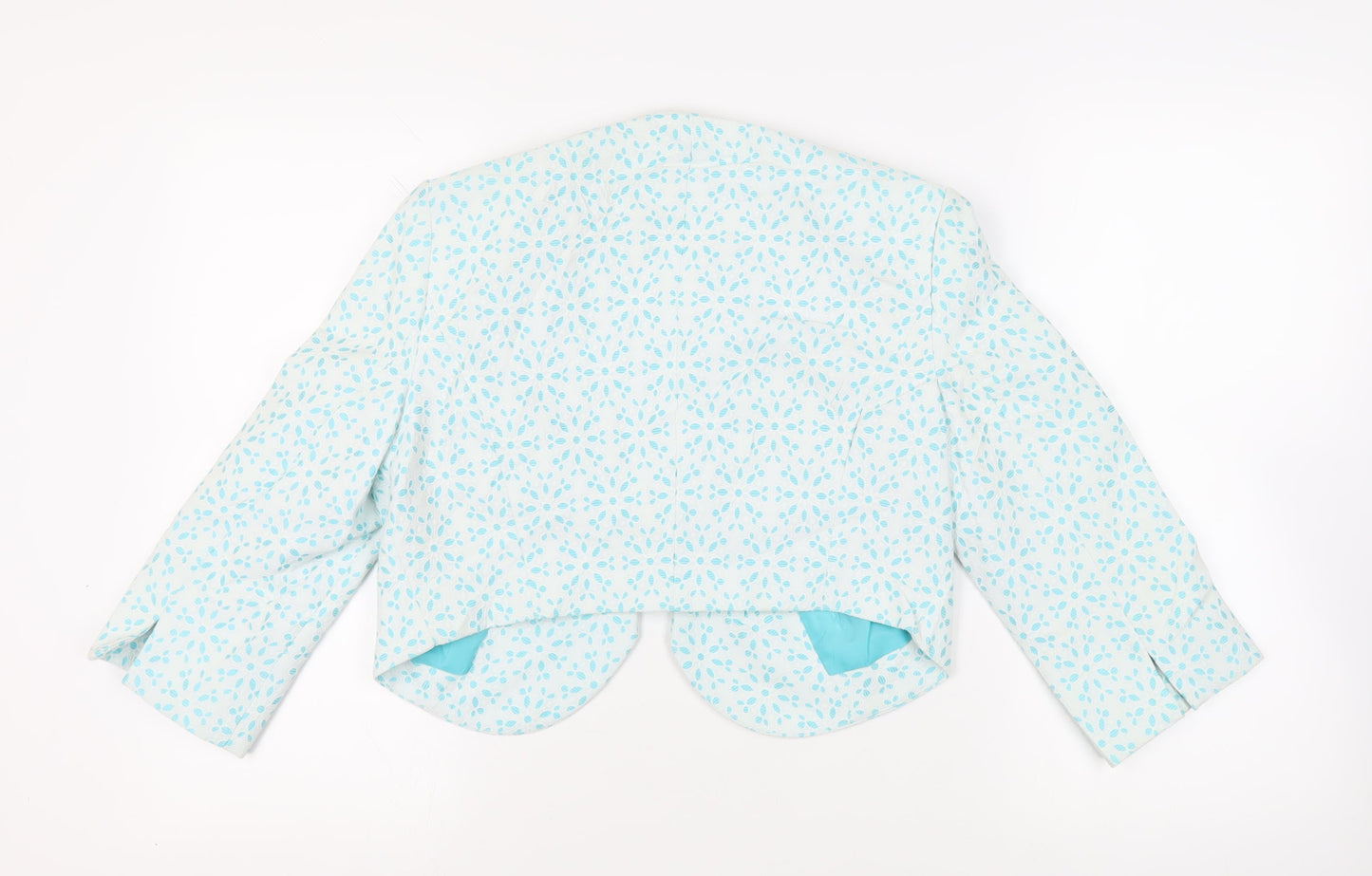 Debenhams Womens Blue Floral Jacket Blazer Size 12 - Open