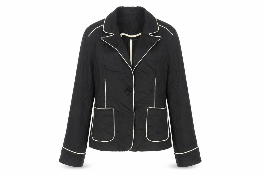 Select Womens Black Jacket Blazer Size 14 Button - Contrasting Trim