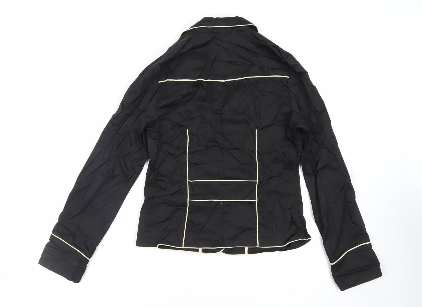 Select Womens Black Jacket Blazer Size 14 Button - Contrasting Trim