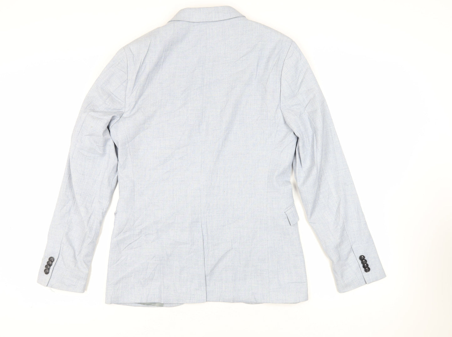 Topman Mens Blue Polyester Jacket Suit Jacket Size 38 Regular