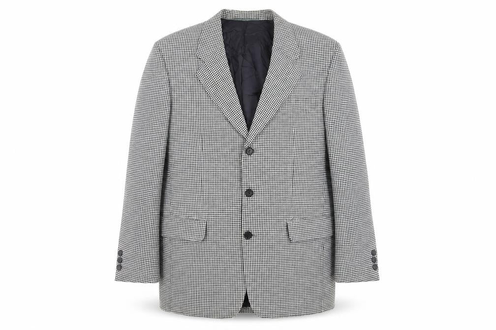 Weidenmann Mens Black Check Polyester Jacket Blazer Size 40 Regular